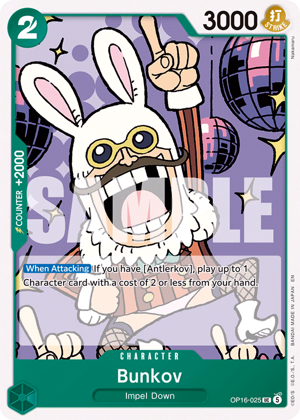 Bunkov One Piece card (OP16-025, The Time of Battle)