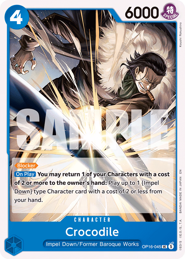 Crocodile One Piece card (OP16-045, The Time of Battle)