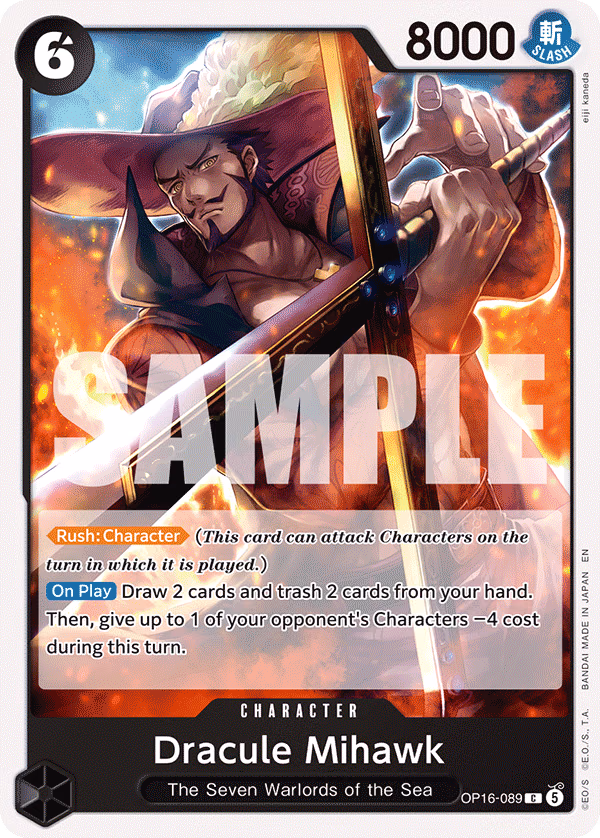 Dracule Mihawk One Piece card (OP16-089, The Time of Battle)