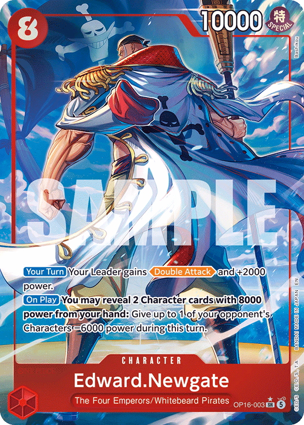 Edward.Newgate (Alternate Art) One Piece card (OP16-003, The Time of Battle)