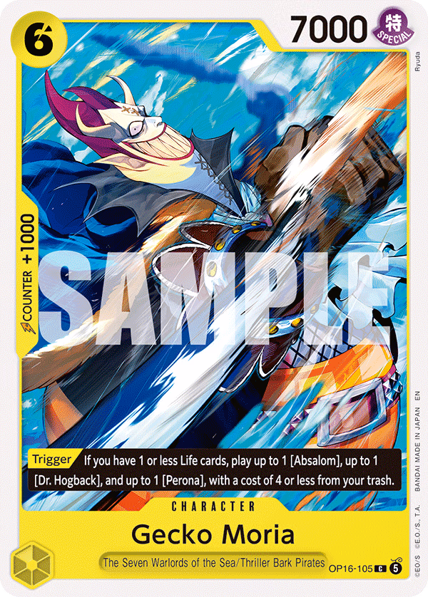 Gecko Moria One Piece card (OP16-105, The Time of Battle)