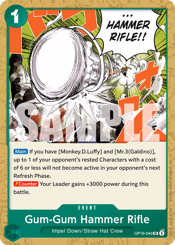 Gum-Gum Hammer Rifle One Piece card (OP16-040, The Time of Battle)