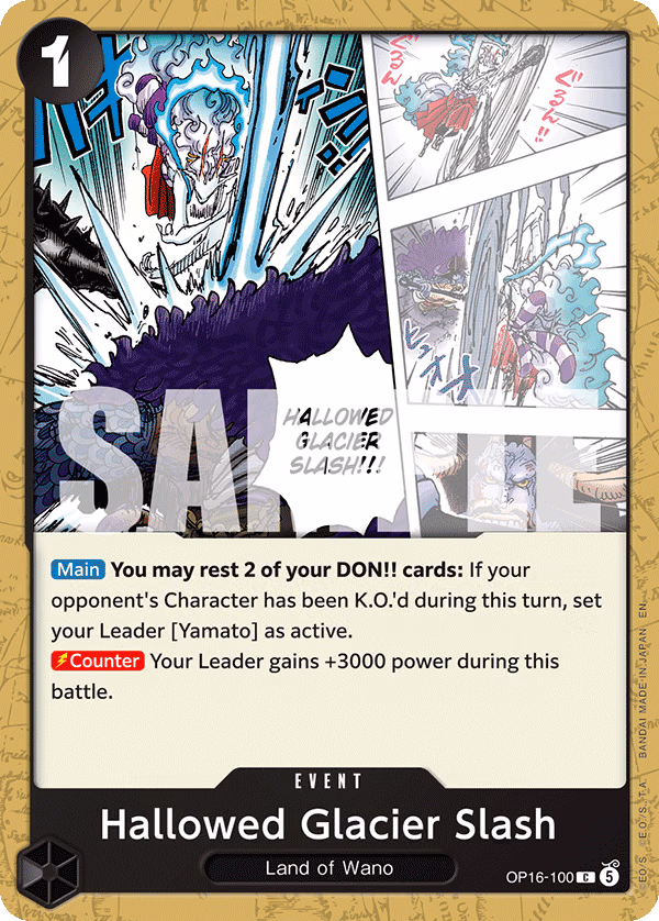 Hallowed Glacier Slash One Piece card (OP16-100, The Time of Battle)