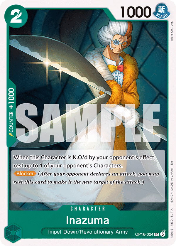 Inazuma One Piece card (OP16-024, The Time of Battle)