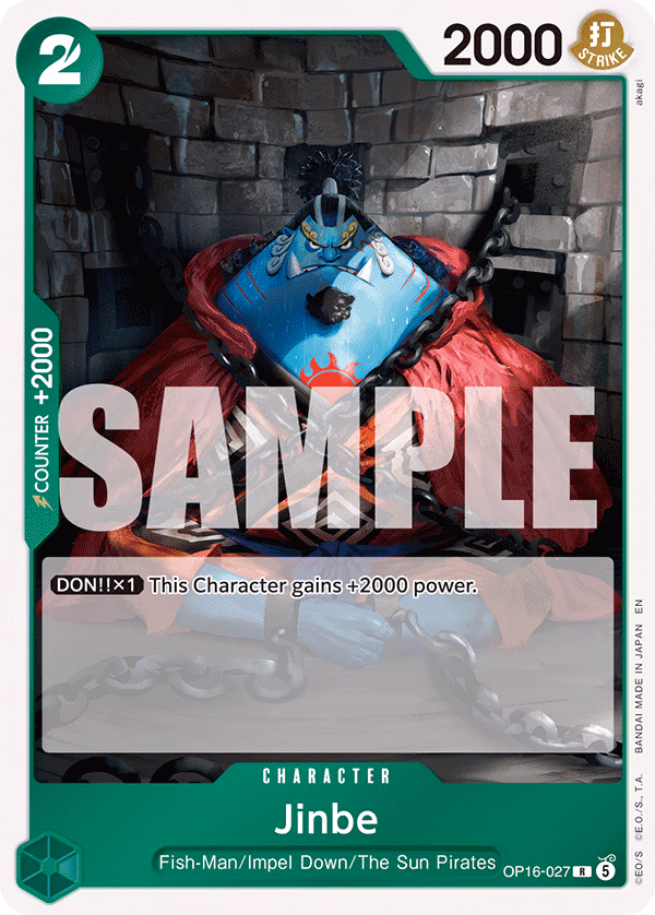 Jinbe One Piece card (OP16-027, The Time of Battle)