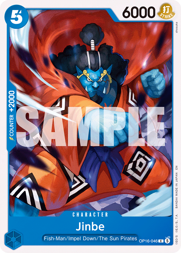 Jinbe One Piece card (OP16-046, The Time of Battle)