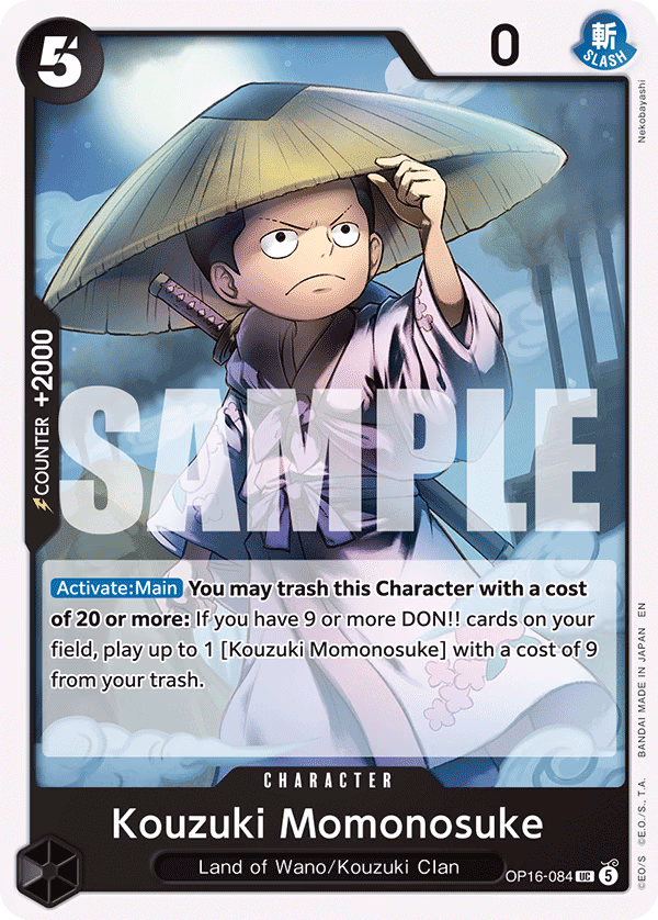 Kouzuki Momonosuke One Piece card (OP16-084, The Time of Battle)