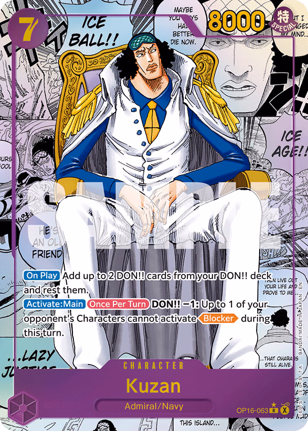 Kuzan (Manga) One Piece card (OP16-063, The Time of Battle)
