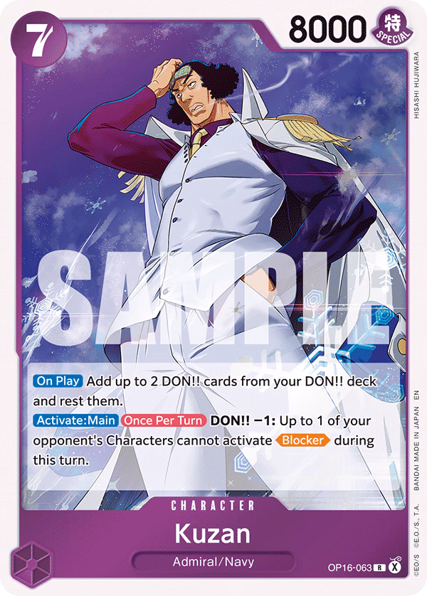 Kuzan One Piece card (OP16-063, The Time of Battle)