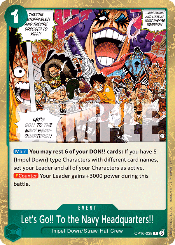 Let's Go!! To the Navy Headquarters!! One Piece card (OP16-038, The Time of Battle)