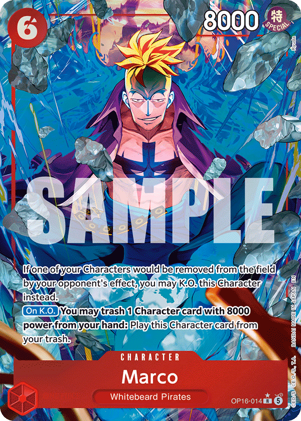 Marco (Alternate Art) One Piece card (OP16-014, The Time of Battle)
