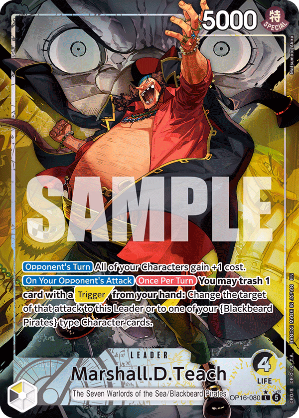 Marshall.D.Teach (Alternate Art) One Piece card (OP16-080, The Time of Battle)