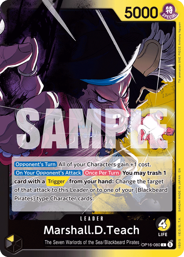Marshall.D.Teach One Piece card (OP16-080, The Time of Battle)