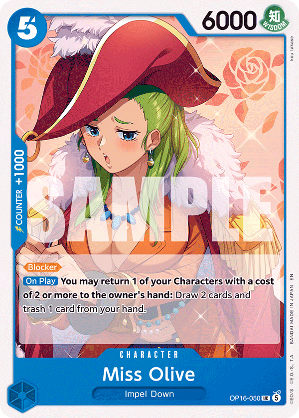 Miss Olive One Piece card (OP16-050, The Time of Battle)