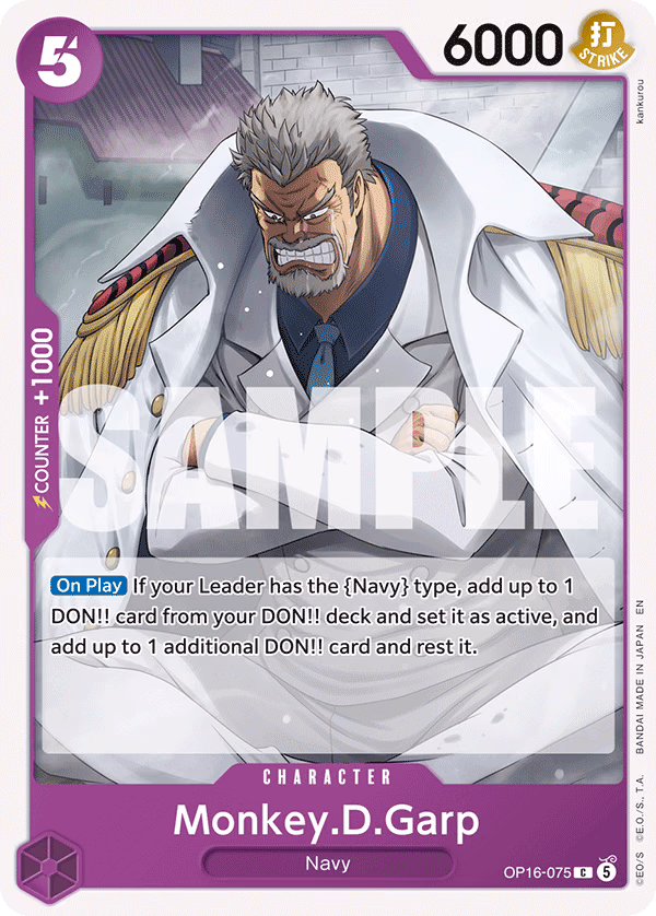 Monkey.D.Garp One Piece card (OP16-075, The Time of Battle)