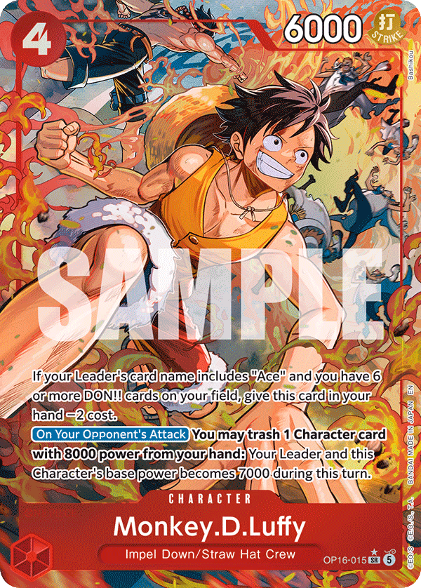 Monkey.D.Luffy (Alternate Art) One Piece card (OP16-015, The Time of Battle)