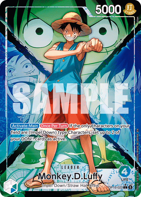 Monkey.D.Luffy (Alternate Art) One Piece card (OP16-022, The Time of Battle)
