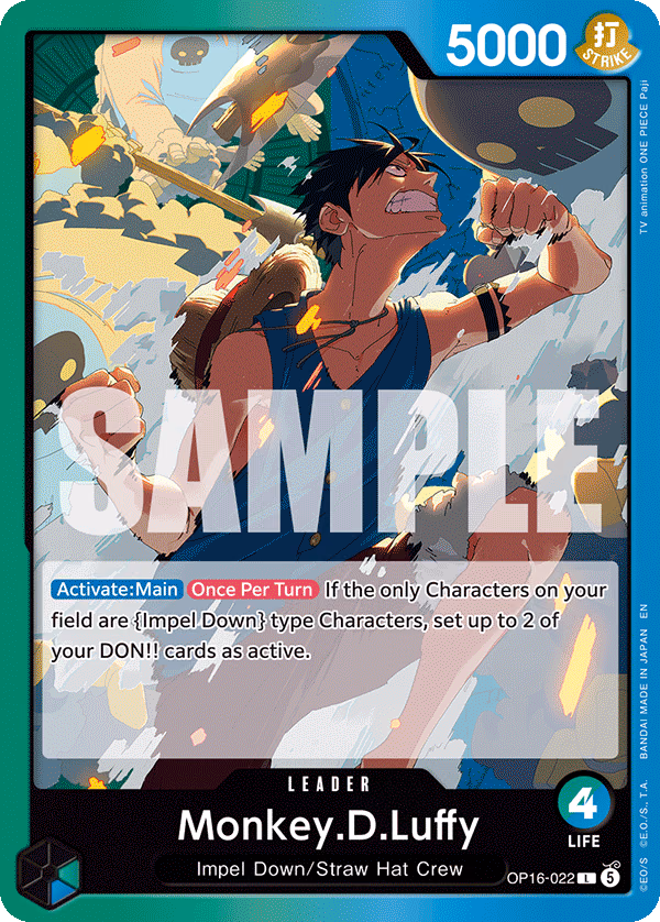 Monkey.D.Luffy One Piece card (OP16-022, The Time of Battle)