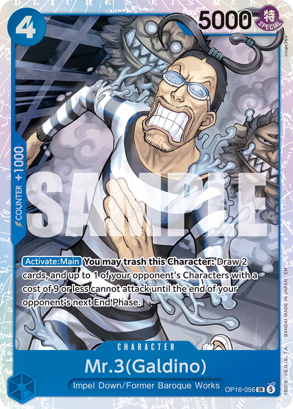 Mr.3(Galdino) One Piece card (OP16-056, The Time of Battle)