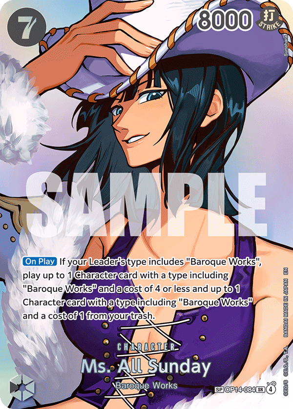 Ms. All Sunday (SP Card) One Piece card (OP14-084, The Time of Battle)