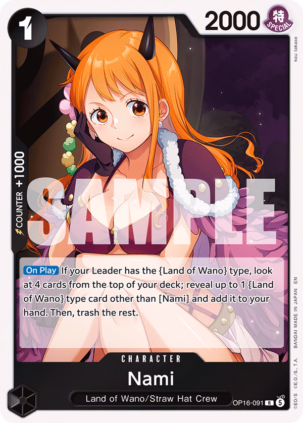Nami One Piece card (OP16-091, The Time of Battle)