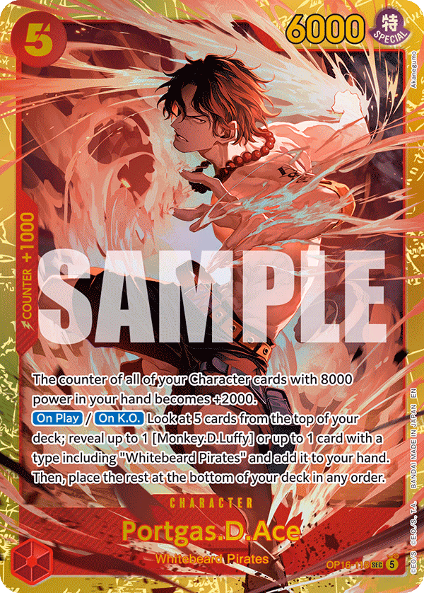 Portgas.D.Ace One Piece card (OP16-118, The Time of Battle)
