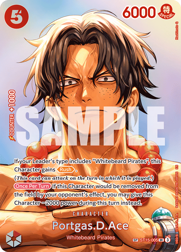 Portgas.D.Ace (SP Card) One Piece card (ST15-005, The Time of Battle)