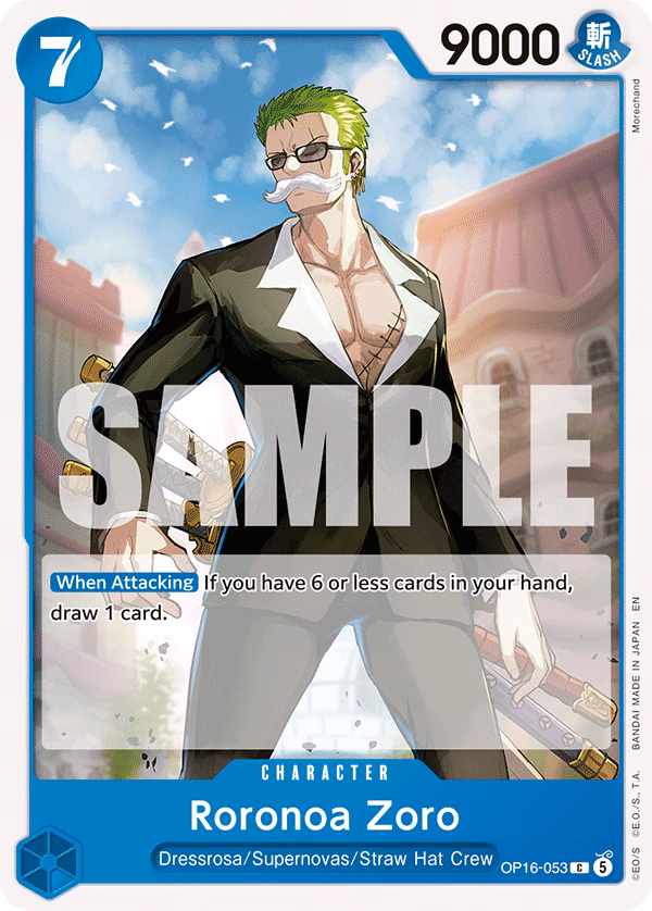 Roronoa Zoro One Piece card (OP16-053, The Time of Battle)