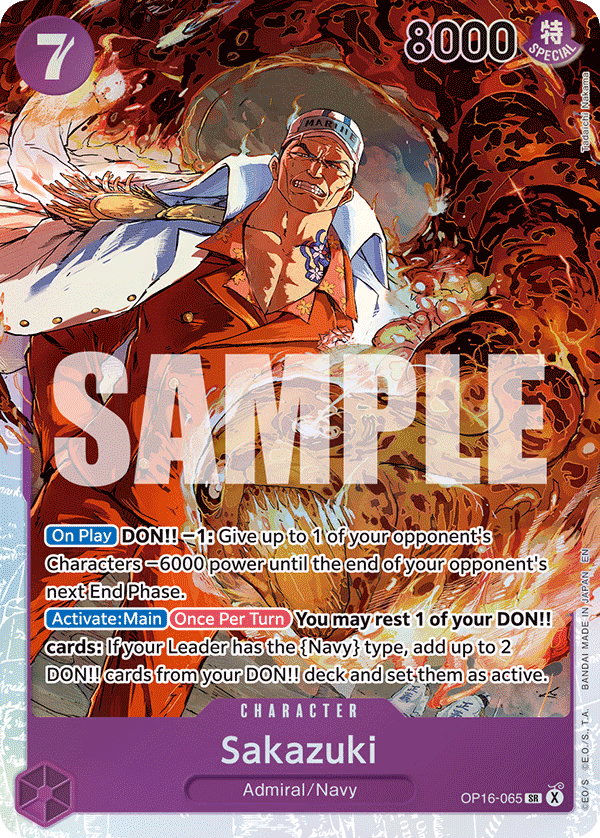 Sakazuki One Piece card (OP16-065, The Time of Battle)