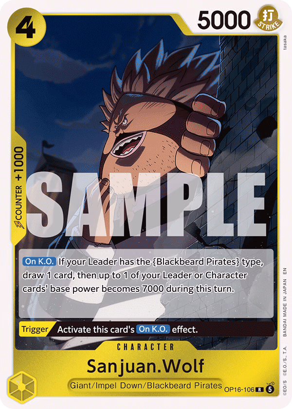 Sanjuan.Wolf One Piece card (OP16-106, The Time of Battle)