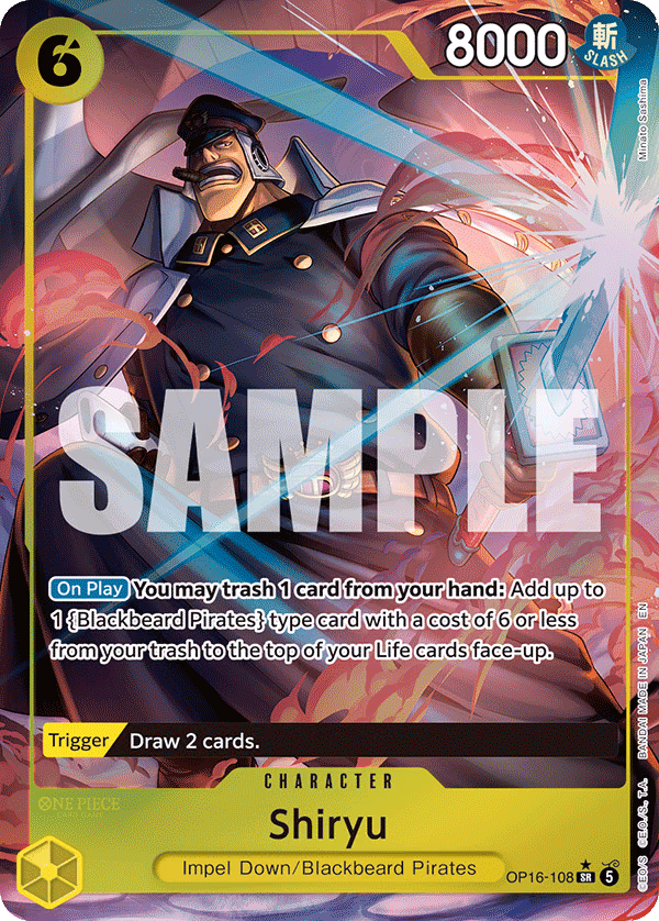 Shiryu (Full Art) One Piece card (OP16-108, The Time of Battle)