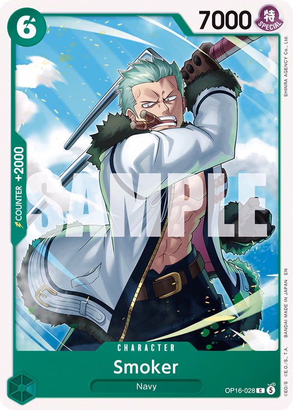 Smoker One Piece card (OP16-028, The Time of Battle)