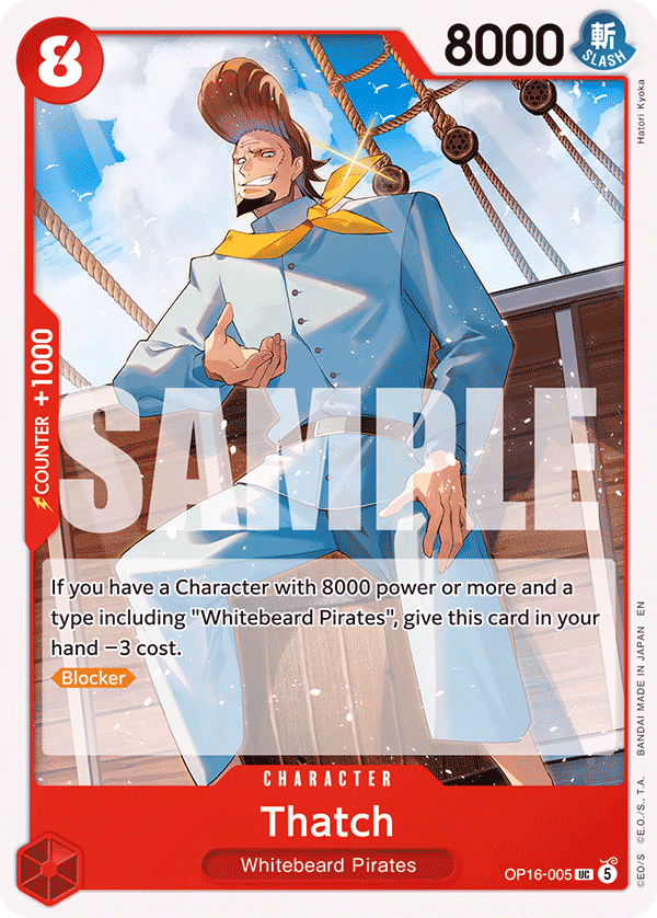 Thatch One Piece card (OP16-005, The Time of Battle)