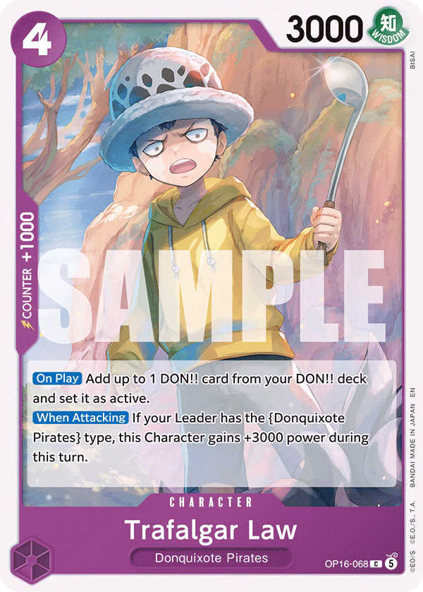 Trafalgar Law One Piece card (OP16-068, The Time of Battle)