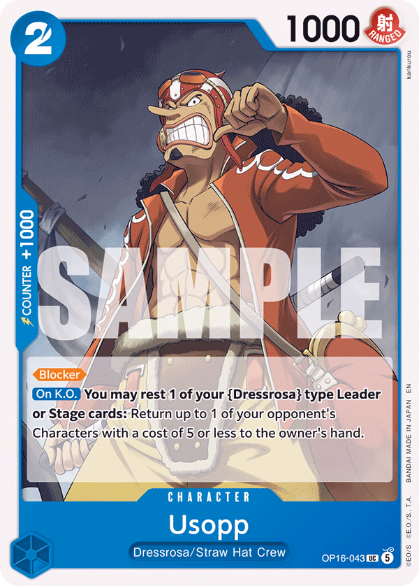 Usopp One Piece card (OP16-043, The Time of Battle)