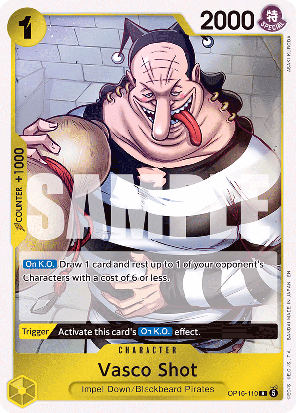 Vasco Shot One Piece card (OP16-110, The Time of Battle)