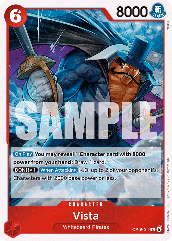 Vista One Piece card (OP16-011, The Time of Battle)