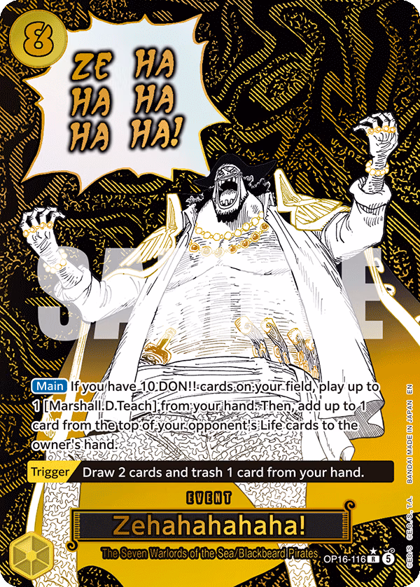 Zehahahahaha! (Alternate Art) One Piece card (OP16-116, The Time of Battle)
