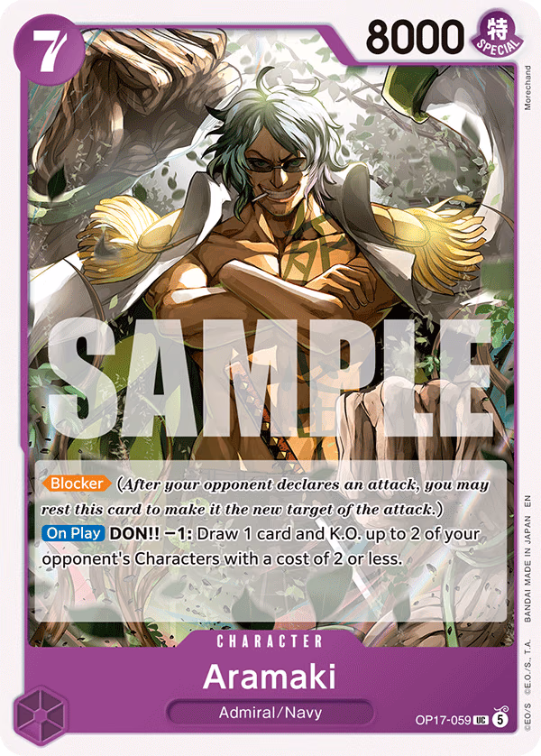 Aramaki One Piece card (OP17-059, The World's Strongest Warriors)