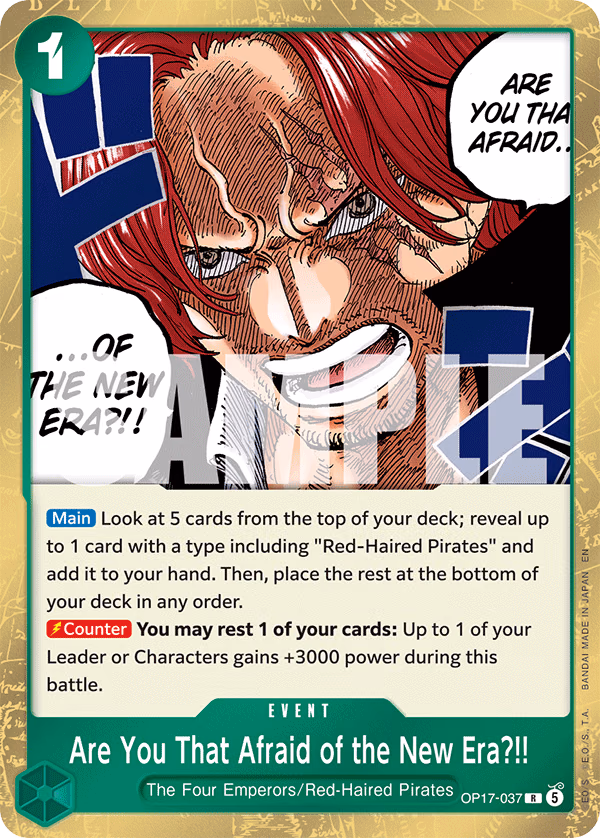 Are You That Afraid of the New Era?!! One Piece card (OP17-037, The World's Strongest Warriors)