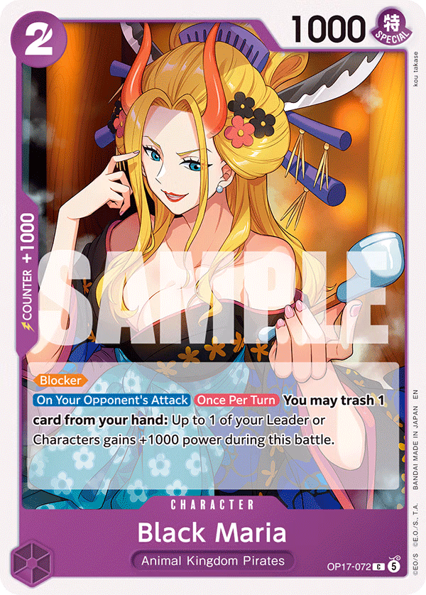 Black Maria One Piece card (OP17-072, The World's Strongest Warriors)