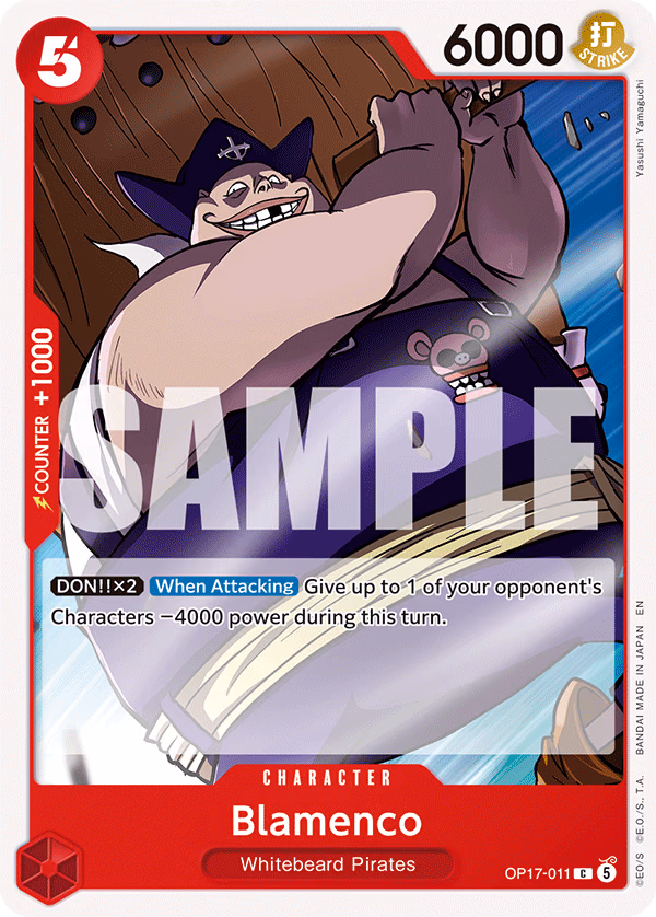 Blamenco One Piece card (OP17-011, The World's Strongest Warriors)