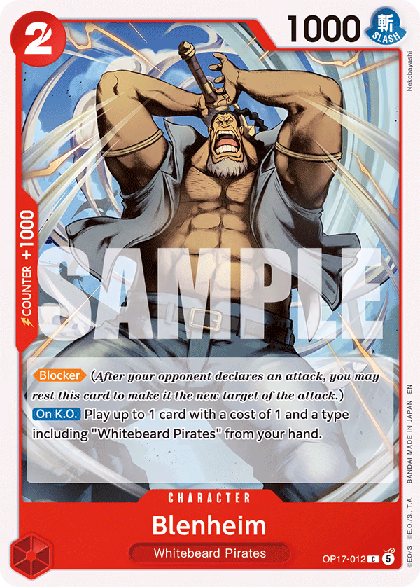 Blenheim One Piece card (OP17-012, The World's Strongest Warriors)