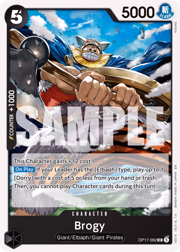 Brogy One Piece card (OP17-092, The World's Strongest Warriors)