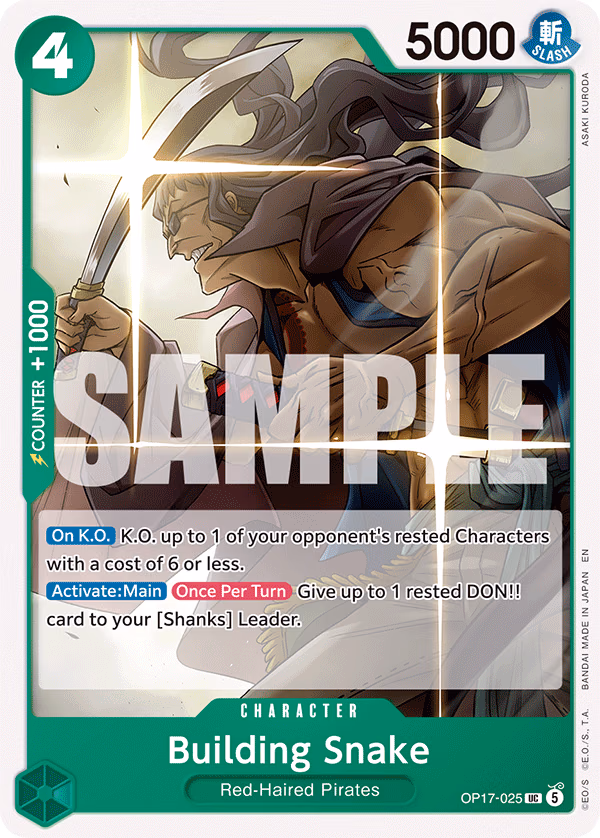 Building Snake One Piece card (OP17-025, The World's Strongest Warriors)