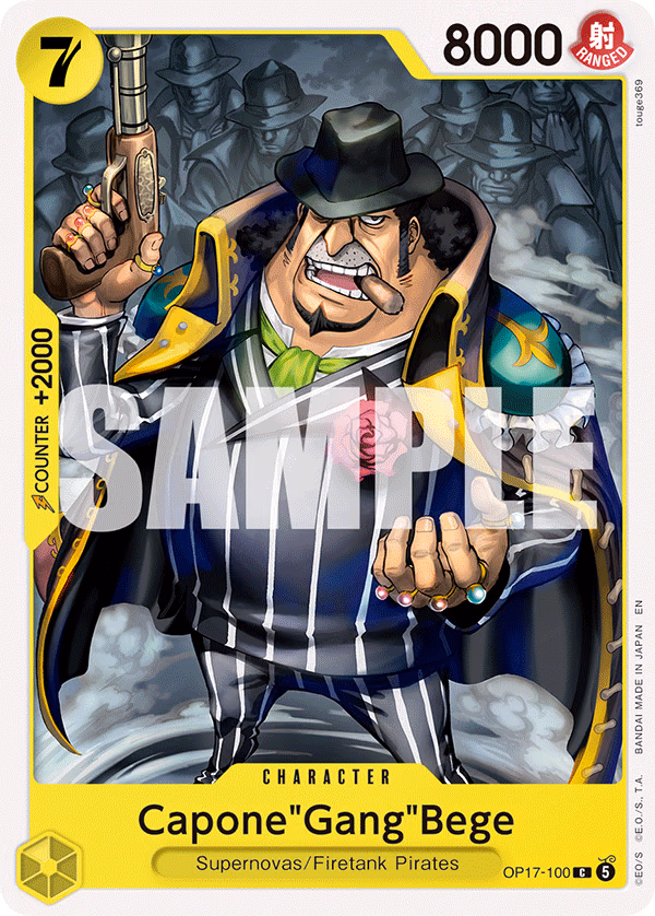 Capone"Gang"Bege One Piece card (OP17-100, The World's Strongest Warriors)