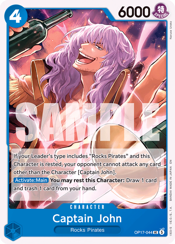 Captain John One Piece card (OP17-044, The World's Strongest Warriors)
