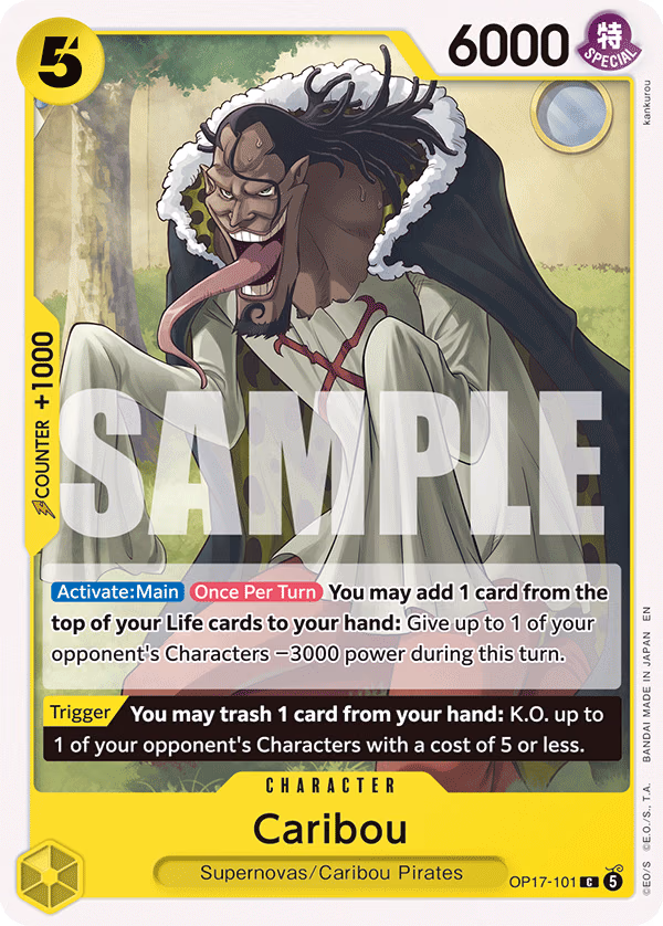 Caribou One Piece card (OP17-101, The World's Strongest Warriors)
