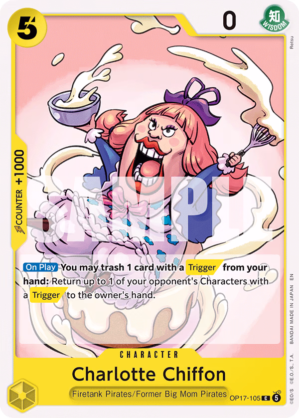 Charlotte Chiffon One Piece card (OP17-105, The World's Strongest Warriors)