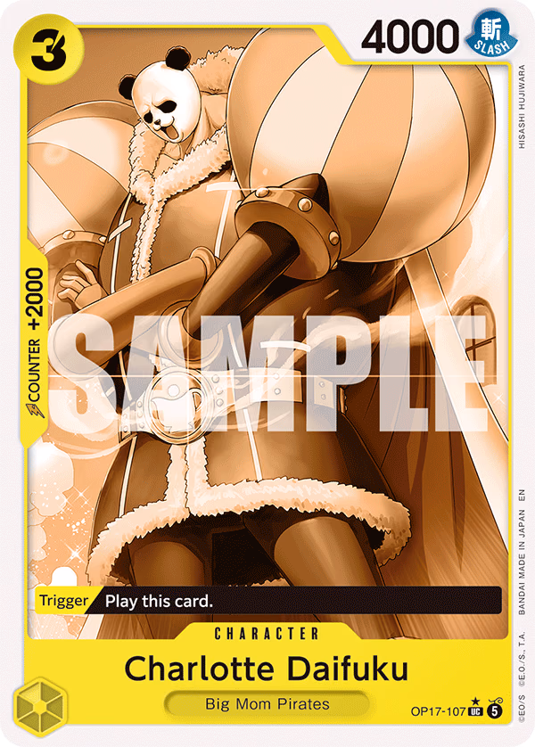 Charlotte Daifuku (Pandaman Art) One Piece card (OP17-107, The World's Strongest Warriors)